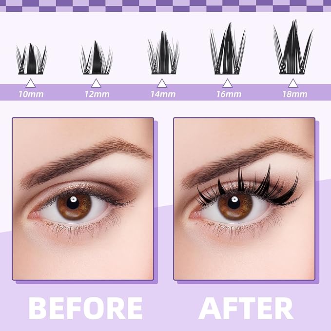 B&Q Manga Lashes Clusters Anime Lashes 10-18mm Mixed 120pcs Eyelash extension Manga Style Lash Feature Side Spike Cat Eye Eyelash Clusters Perfect Choice for Beginners at Home (Lash-Anime 03)