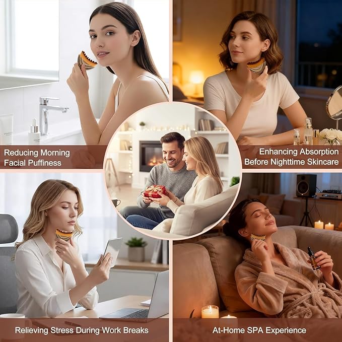 2 PCS Upgrade Lymphatic Contour Face Brush - Dry Brushing Face Massager for Lymphatic Drainage, Neck Chin & Jawline Sculpting - Ergonomic Skin Fit Design to Reduce Puffiness, Relieve Fatigue