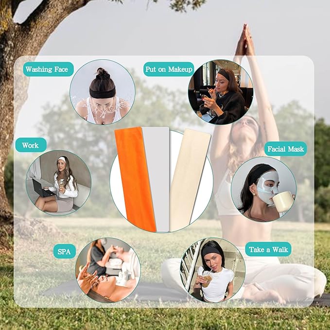 Headbands for Women Non Slip Head Bands for Women's Hair cute elastic womens headbands Soft Cotton Cloth Fashion floral headband for women for Daily Workout Sports Running Yoga