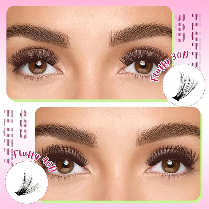 RITALASH Lash Extension Kit 30D+40D DIY Lash Clusters 280pcs Cluster Lashes Individual Lashes Eyelash Extension Kit with Lash Bond and Seal,Lash Tweezers(30D+40D Kit,9-15mm Mixed)