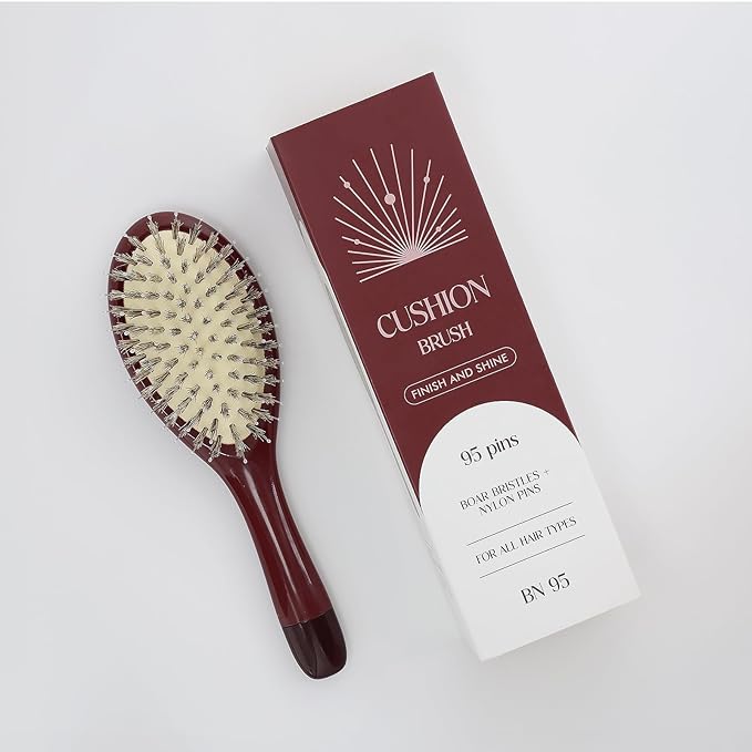 Boar Bristle Hair Brush -boar bristles + nylon pinsÃ¯Â¼Â Smoothes & Detangles All Hair Types, Hairbrush for Women, Men & Kids, Distributes Oils for Natural Shine & Stimulates Scalp