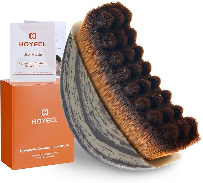 No Oil Lymphatic Face Sculpting Brush, Curved Facial Dry Brush for Lymphatic Drainage, Sculpt and Lift Your Face Naturally, Designed for Sensitive Skin