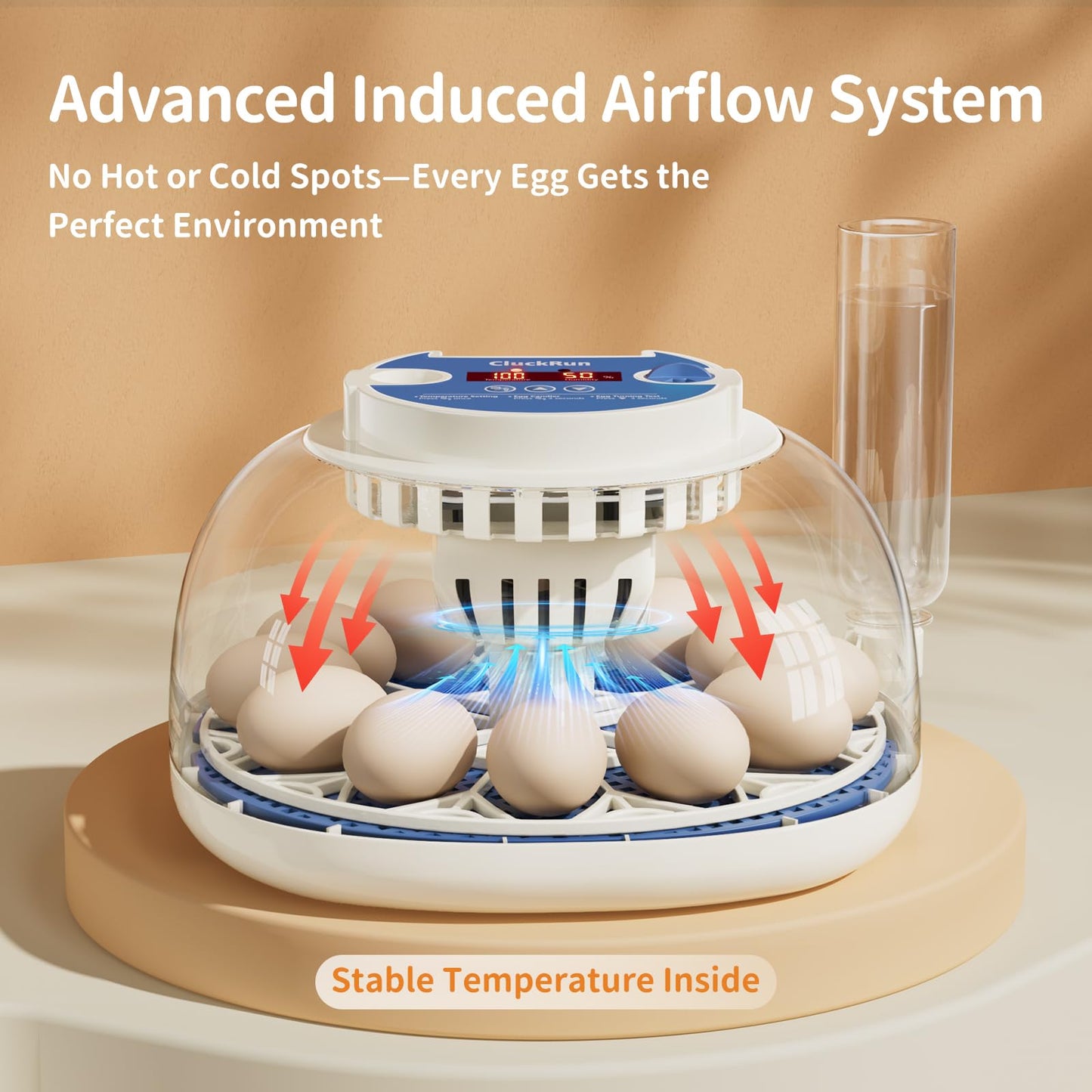 12 Egg Incubators for Hatching Eggs, Temperature and Humidity Control, Automatic Egg Turning, Egg Candler, Automatic Water Refill, for Chicken, Quail & Duck Eggs, Perfect for Home, Farm, Classroom