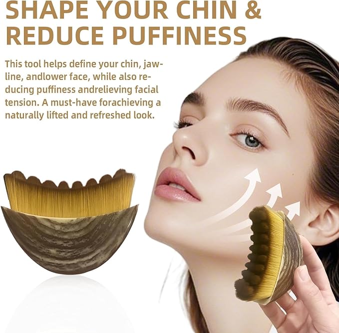 2026 Updated Lymphatic Contour Face Brush, Face Brush for Lymphatic Massage with Durable Soft Bristles, Facial Cleansing Brush for Sculpting&Anti-Puffiness