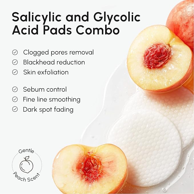 MAREE Glycolic Acid Pads & 2% Salicylic Acid Ã¢ÂÂ Toner Pads for Face with 20% Glycolic Acid Solution Ã¢ÂÂ Face Exfoliating Pads, Acne Clearing Face Pads Ã¢ÂÂ Skin Pore Resurfacing & Radiance Device Ã¢ÂÂ 50 Count