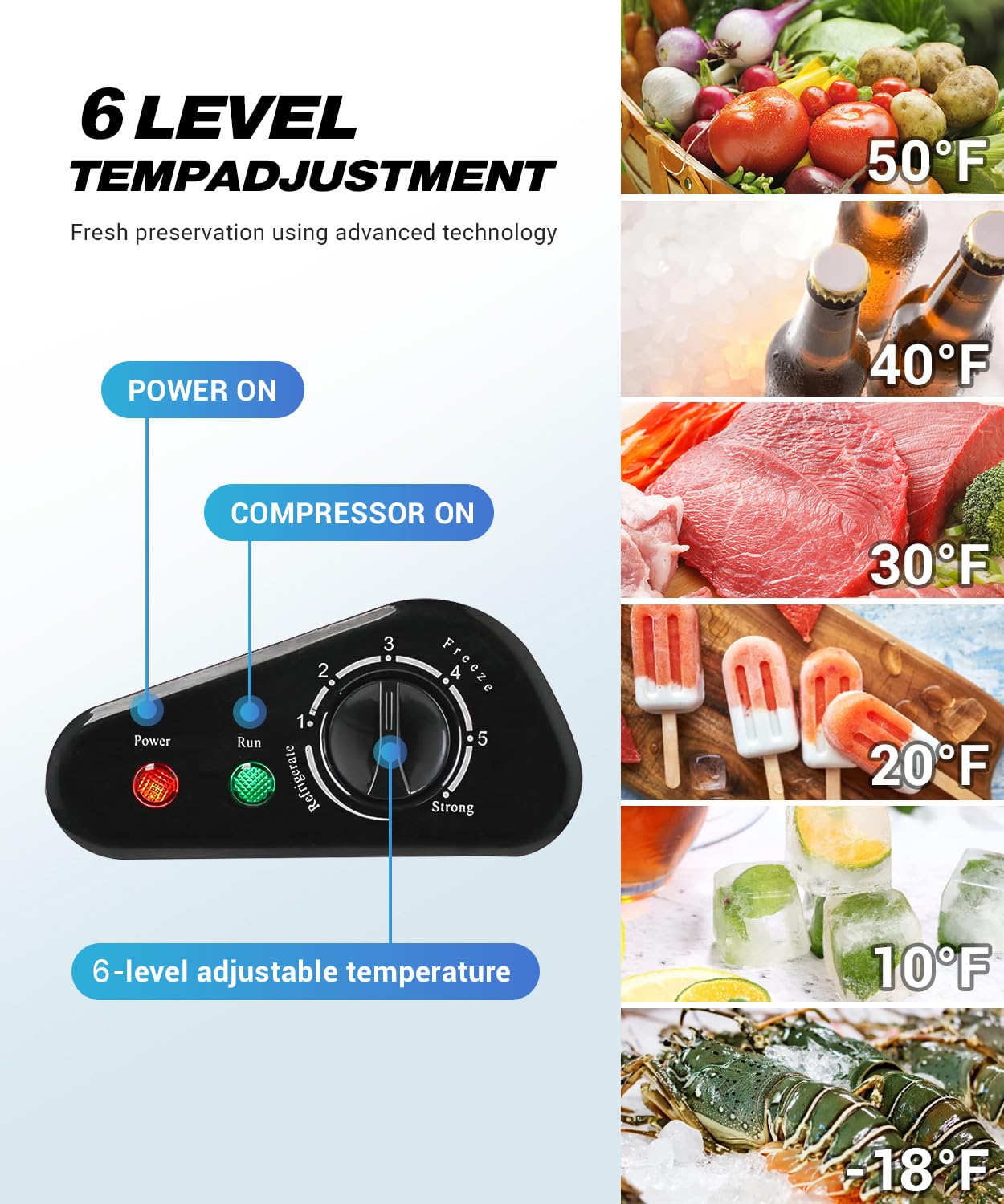 rosmena Deep Freezer 3.5 Cu.Ft, Chest Freezer with Removable Basket, Small Freezer with 6 Levels Adjustable Temperature, Quiet Mini Freezer for Home/Kitchen/Office/Garage/Bar (Black)