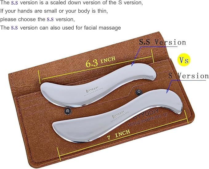 BYYDDIY Stainless Steel Gua Sha Tool & Muscle Scraper Tool & Gua Sha Facial Tools (S.S)