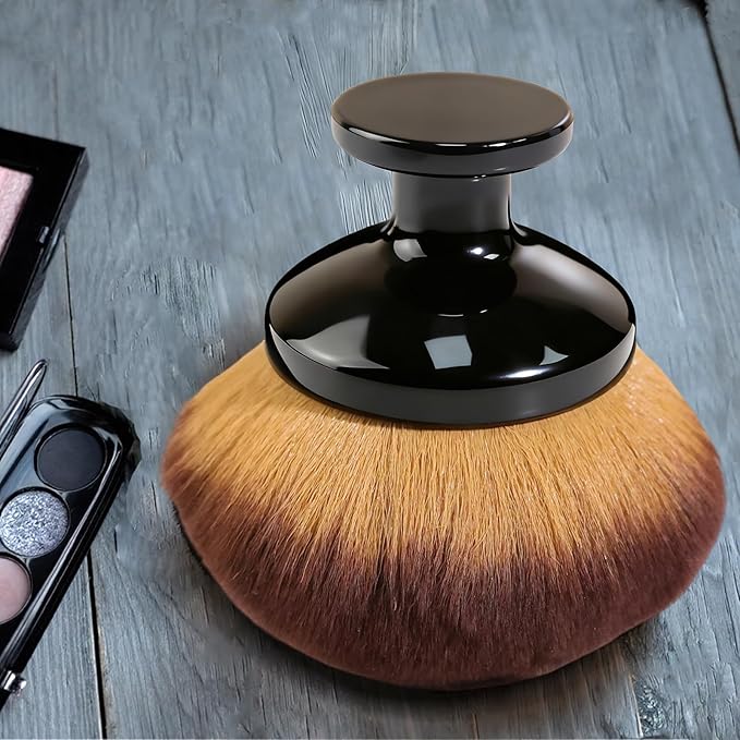 Extra Large Body Makeup Brush For Self Tanner, Leg Makeup &Bronzer Blend,90 mm Wide-headed Kabuki Brush Provides More Even &Pretty Application, Sunscreen Face& Back Makeup Brush, Wet&Dry Use- Black