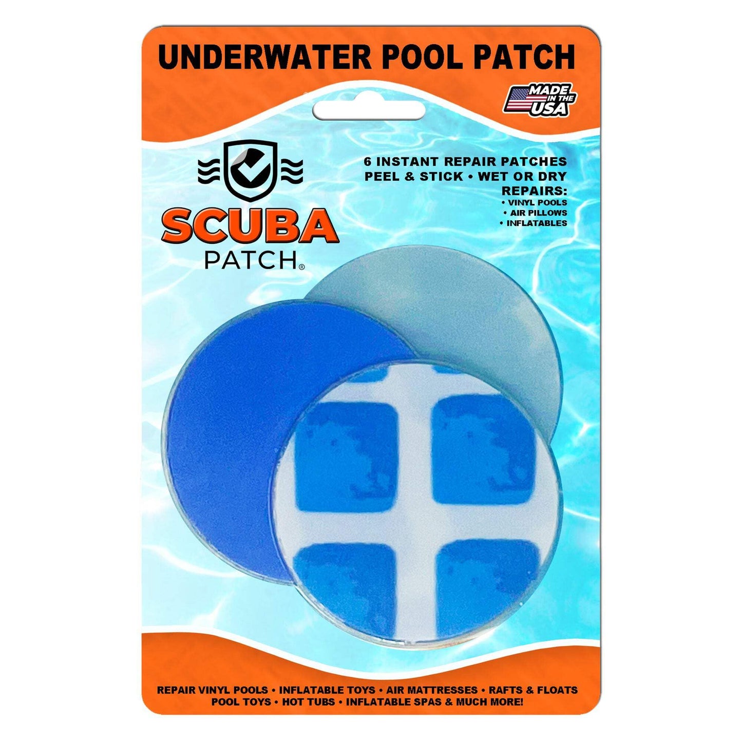 All-in-One Repair Kit for Above-Ground Pools | Fast, Underwater-Capable Peel-and-Stick OR Adhesive Glue-Down Vinyl Patches & for Easy Set and Frame Pools 2-1/2 Inch Peel and Stick