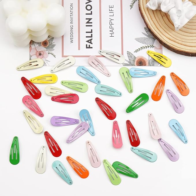 1Inch Snap Hair Clips, 120Pcs Small Clips for Little Girls, Baby Infant 3cm Candy Color Hair Clips Barrettes for Toddlers Hair Accessories