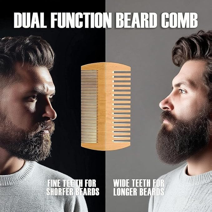 Beard Scrubber Brush Kit- 3 Piece Professional Set Silicone Beard Brush Scalp Shower Shampoo Scrubber Brush, Trimming Scissors, Dual-Sided Beard Comb | Hair Face Exfoliator & Massager for Growth