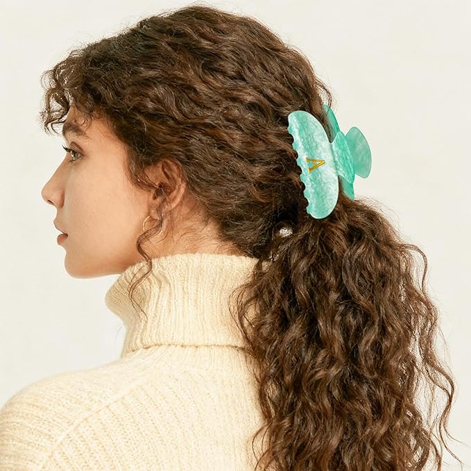 Christmas Gifts for Teenage Girls Stocking Stuffers for Teen Girl | Claw Clip Initial Hair Clips | Personalized Hair Claws | 8 9 10 11 12 13 14 15 16 Years Old Girl Gift Trendy Stuff - Green,K