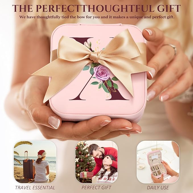 Easter Basket Stuffers for Teens Essentials, Valentines Day Christmas Stocking Stuffers for Women Teen Girl Gifts Trendy Stuff Travel Jewelry Box Case Organizer Personalized Birthday Gifts