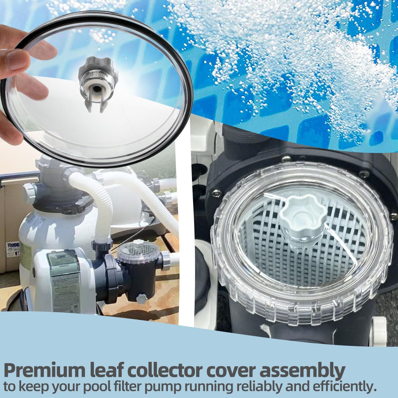 11480 Leaf Trap Cover Compatible with Intex SF60110 SF70110 26335EH 26339EH 26365EH 26367EH 26371EH 26373EH Pool Sand Filter Pump and Combo Parts, with 10460 Air Release Valve, 11232 10264 O-Rings