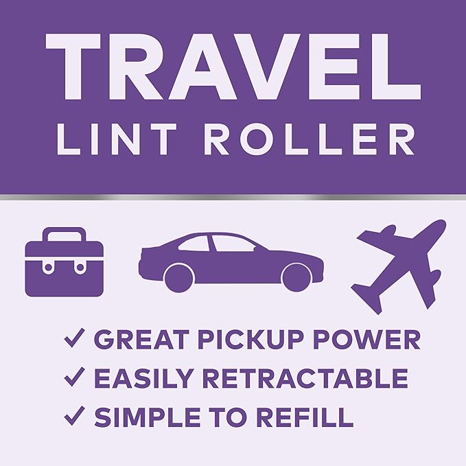 Scotch-Brite Retractable Lint Rollers 2-Pack, Portable Travel-Size Lint Removers for Pet Hair on Clothes, Furniture & Car, 3 in x 8.5 in Mini Rollers, 30 Sticky Sheets Each