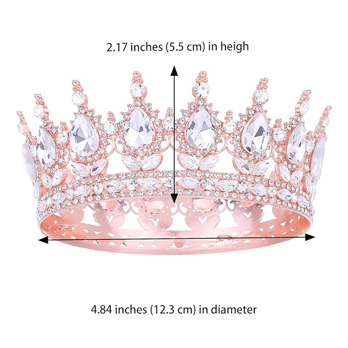 Queen Crown for Women Crystal Tiara for Women Rhinestone Wedding Headband for Bride Hair Accessories for Costume Birthday Party Prom Gifts