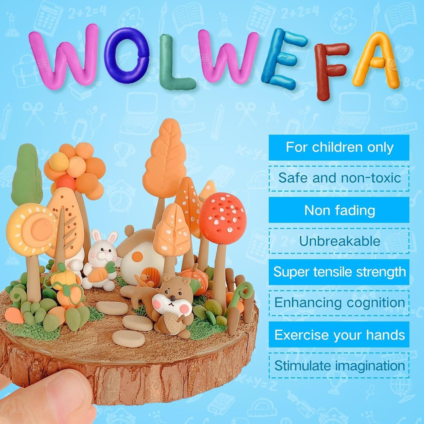 Wolwefa Air Dry Clay, 36 Packs White Air Dry Foam Clay, 19oz Soft Modeling Clay Super Light Weight Air Dry Clay Perfect for Arts Crafts