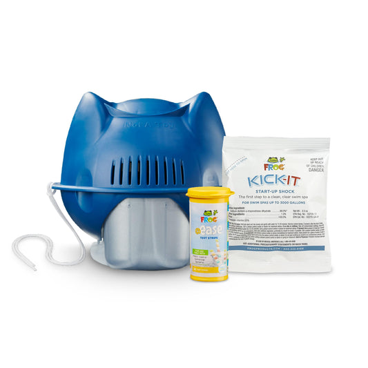 FROG @Ease Floating System for Swim Spas - Quick & Easy Self-Regulating Swim Spa Sanitizer - Swim Spa Maintenance System with Sanitizing Minerals & SmartChlor Technology