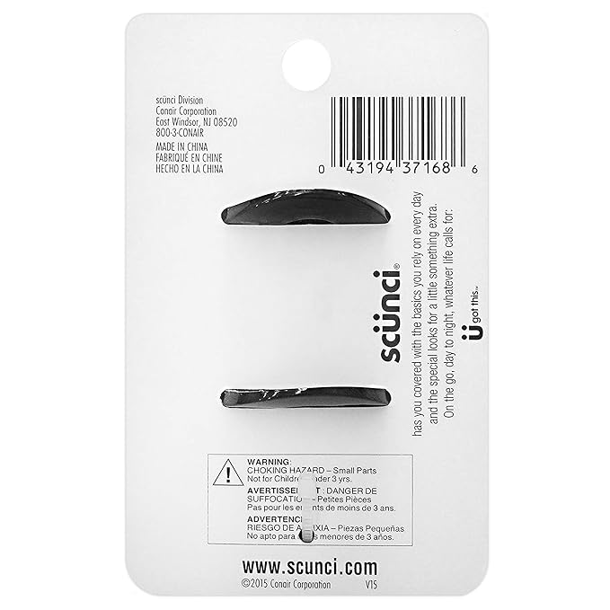 Scunci No-Slip Grip 5.5 cm Jaw Clips, women unisexAll Day Hold, 2-Count Per Pack (1-Pack Total)