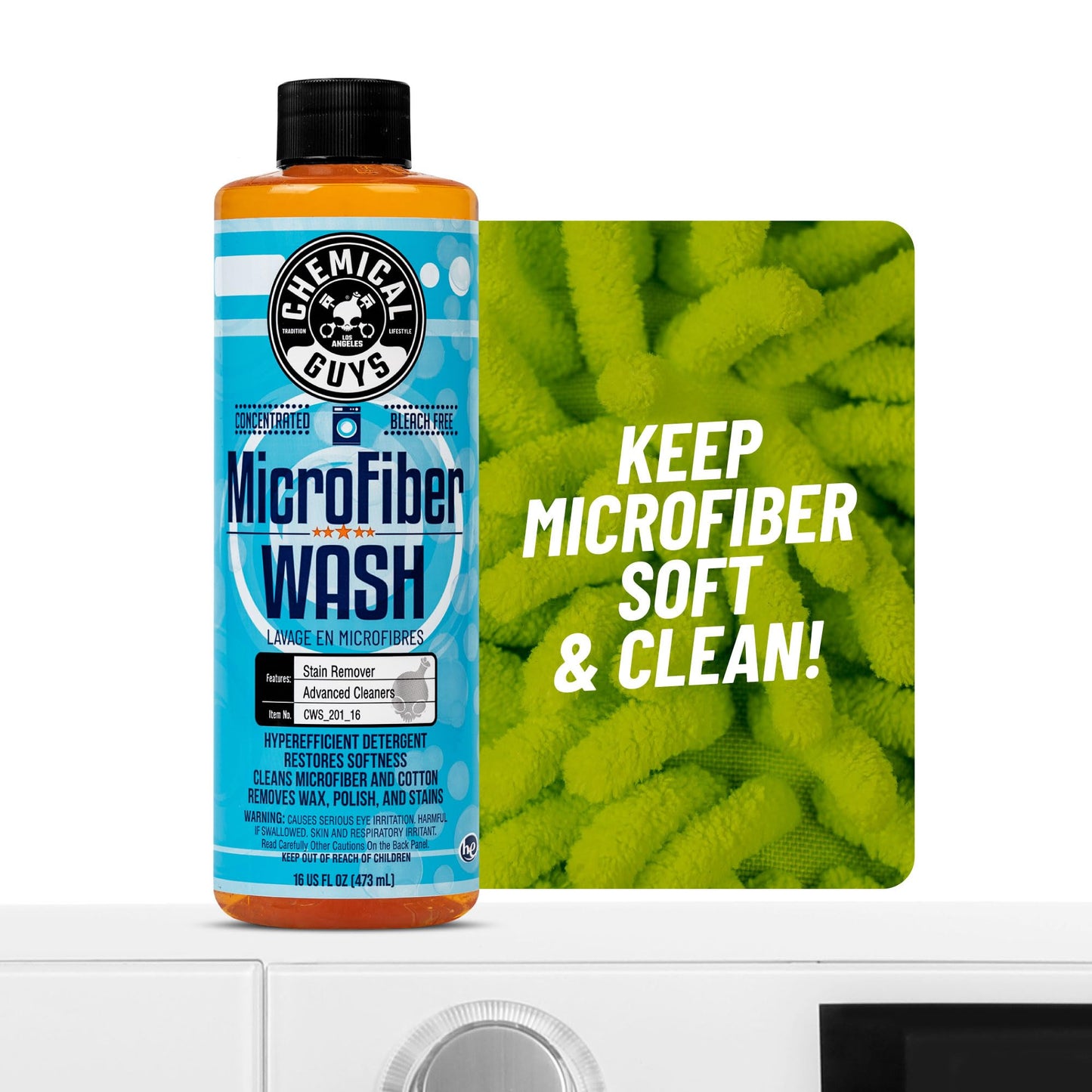 Chemical Guys Microfiber Cleaning Cloth and Car Wash Towel Detergent - Concentrated Cleaner for Towels, Microfiber Cloths, and Pads - Removes Dirt, Wax, Grease, Stains, Orange Scent - 128 oz