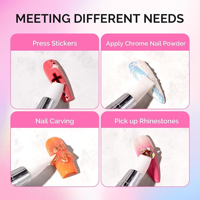 MelodySusie 10Pcs Nail Art Sculpture Pen and Acrylic Nail Dotting Pen Acrylic Dual Tipped Brushes for Resin Nail Art Tools for Design Nail Foil Carving Drawing Effect Shaping Drawing Nail Tools