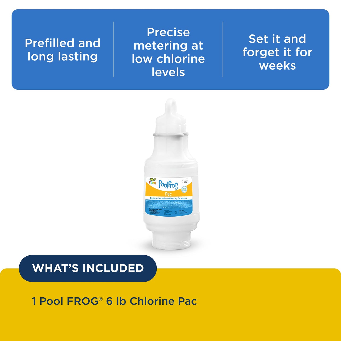 FROG Pac 540C Replacement Chlorine Cartridge for use with Pool FROG XL Pro Cycler - Prefilled for Easy & Convenient Pool Sanitizing & Water Care - 1 Pack