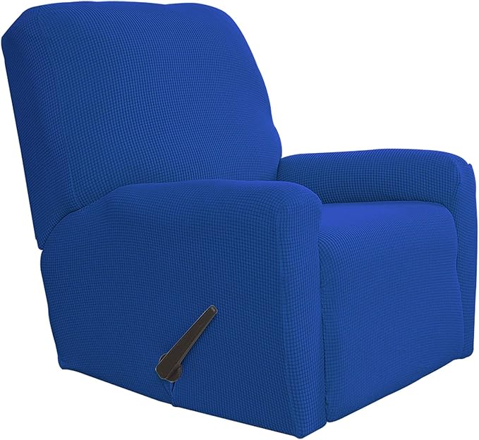 Easy-Going Recliner Stretch Sofa Slipcover Sofa Cover 4-Pieces Furniture Protector Klein Blue Couch Soft with Elastic Bottom Polyester Spandex Jacquard Fabric(Recliner, Classic Blue,Large)