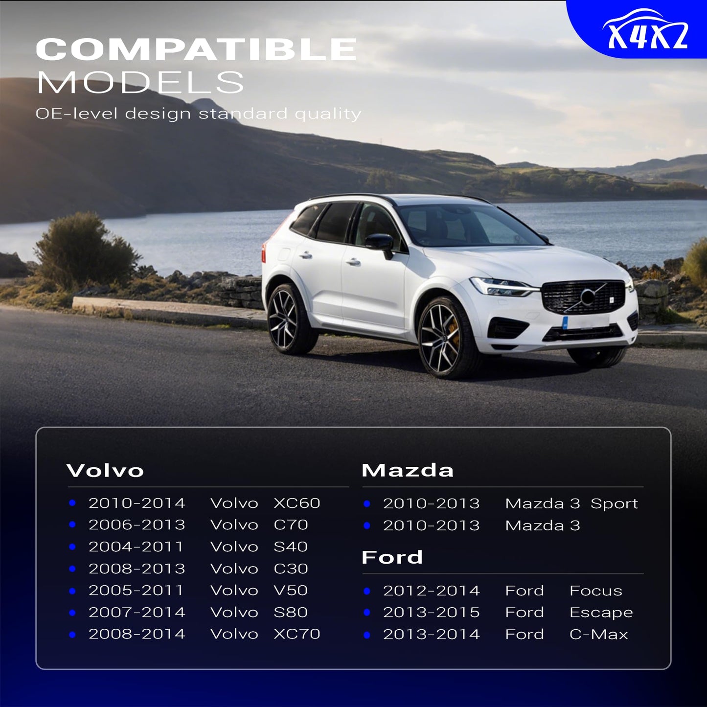 Zinc-Nickel Alloy Front Stabilizer Sway Bar Links for 2010-2013 Mazda 3 2012-2015 Ford Focus Escape C-Max 2004-2014 Volvo XC60 C70 S40 C30 V50 C80 XC70 K750554