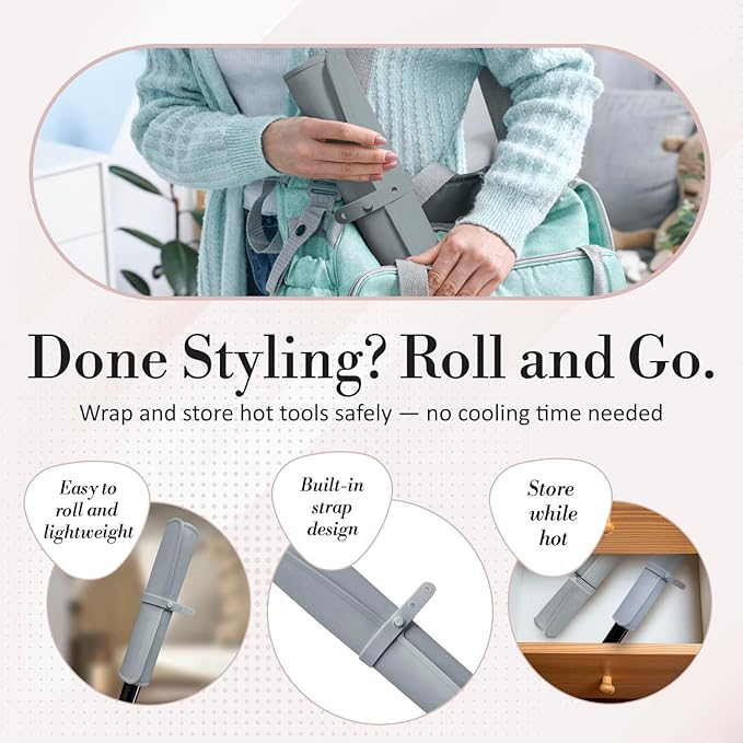 Milaya Beauty Extra Large Heat Resistant Mat for Hair Tools – Silicone Curling Iron Holder & Flat Iron Holder – Non-Slip Hot Tool Mat & Vanity Mat – Vanity Accessories for Women, Salon, Travel