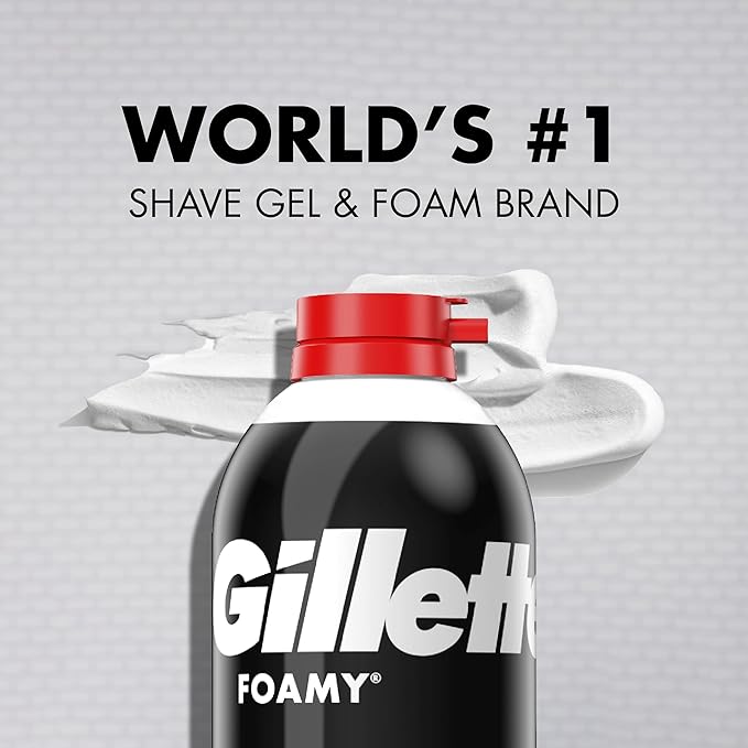 Gillette Foamy Regular Shaving Cream, Pack of 12, 11 oz each