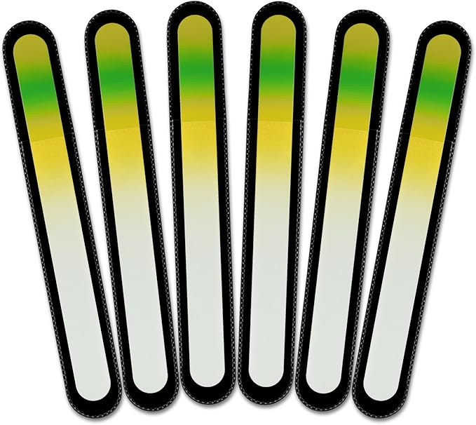 Mont Bleu Rainbow Crystal Nail File in Black Pouch - Large/Professional Size - Czech Tempered Glass - Handmade in Bohemia (Czech Republic)