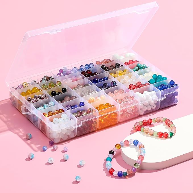 1 Pack 36 Grids Clear Plastic Organizer Box with Adjustable Dividers, Small Craft Organizers and Storage, Compartment Container for Bead, Nail, Jewelry, Art, DIY Crafts, Fishing Tackle, Small Items