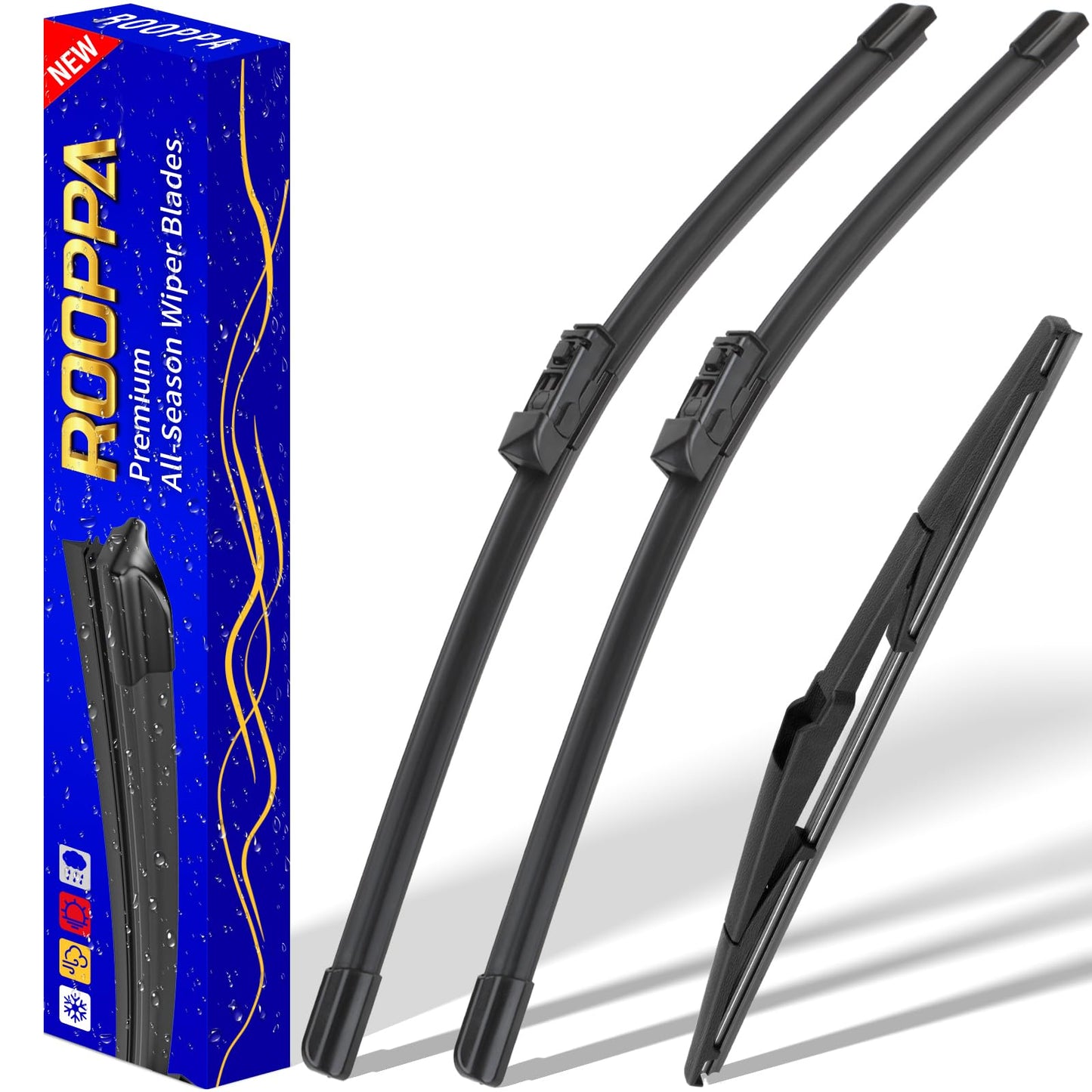 3 wipers Replacement for 2017-2022 2023 2024 2025 Mazda CX-5 2017-2022 2023 Mazda CX-9, Windshield Wiper Blades Original Equipment Replacement - 24"/18"/14" (Set of 3)