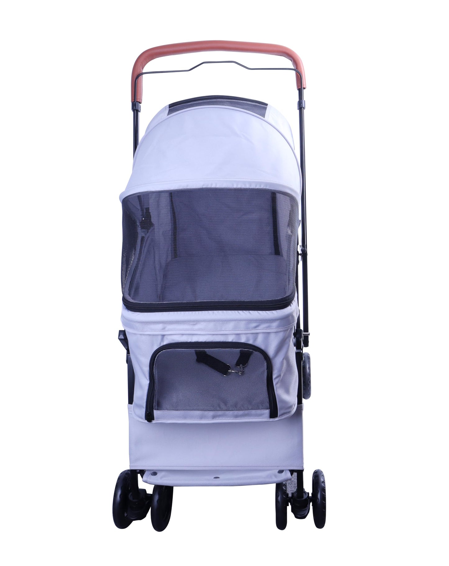 FOURPAW Reversible Pet Stroller (4 Wheels for Cats and Dogs) for Small and Medium Pets up to 33 lbs.Gray