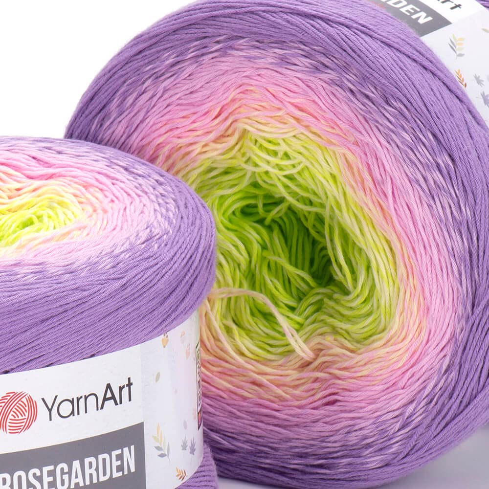 Yarn Art Flowers Rosegarden 100% Cotton 250gr 8.80 oz 1094yds Multicolor Cotton Yarn Rainbow Crochet Yarn Spring Summer (312)