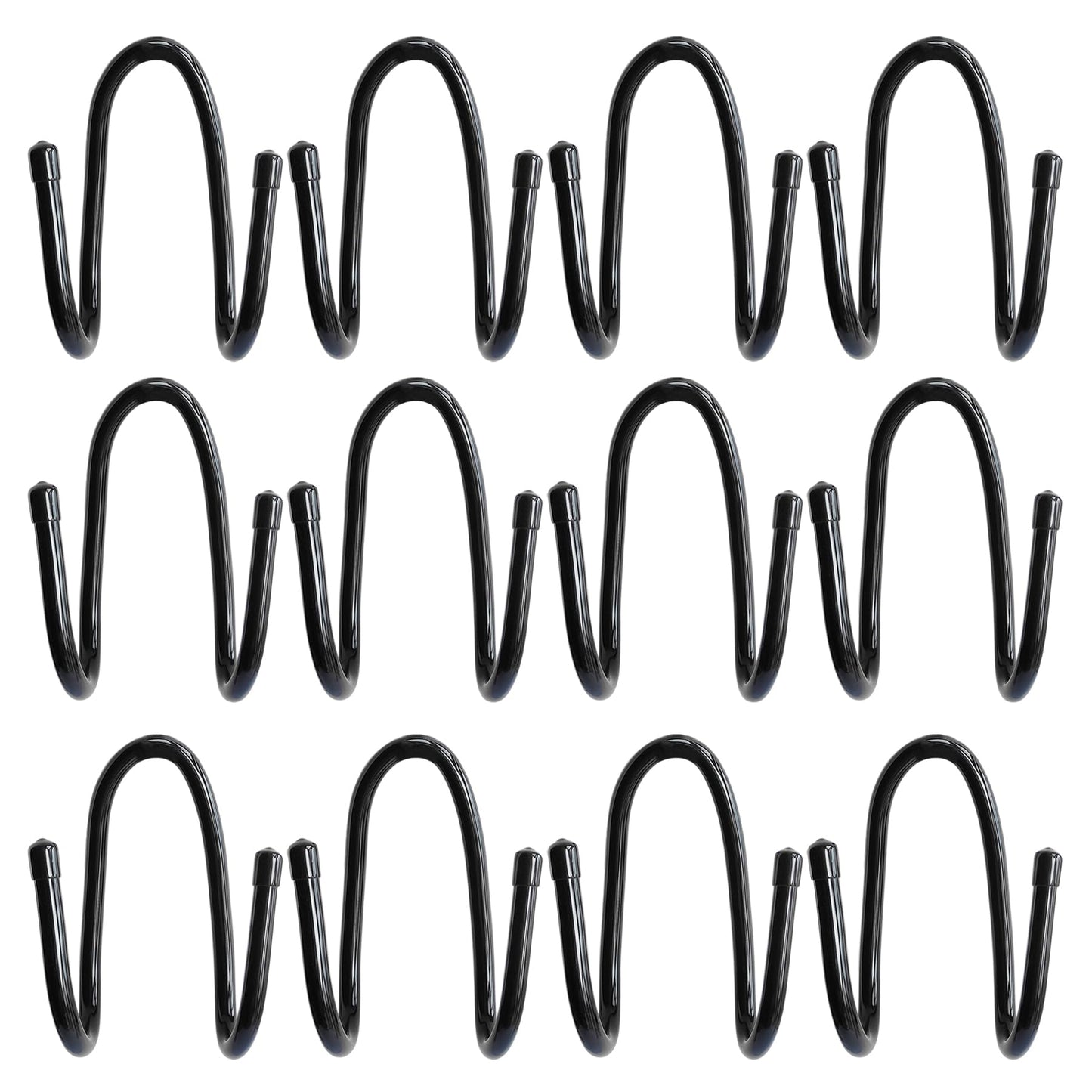 RUZUO 12PCS Chain Link Fence Hooks, Fence Hooks for Hanging Pool Poles,Nets,Brushes,Skimmers,Vacuum Hoses,Leaf Rakes etc, Hooks for Chain Link Fence, Chain Link Fence Hangers, Black
