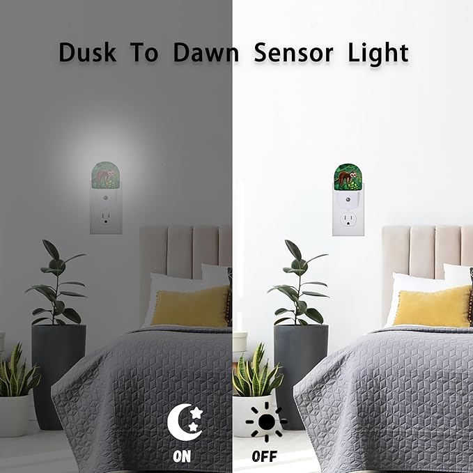 Axxitude Cute Sleeping Koala Forest Night Lights Plug into Wall for Girls Boys Room,Night Light LED Lamp Dusk to Dawn Sensor Round Lamp for Bedroom Bathroom Hallway Home Wall Decor Nightlight