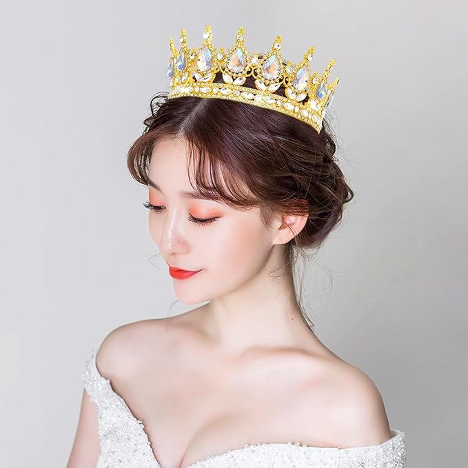 YOUlDIANZI Queen Crown Rhinestone Wedding Crowns and Tiaras for Women Costume Party Hair Accessories Princess Birthday Crown Crystal Bridal Crowns
