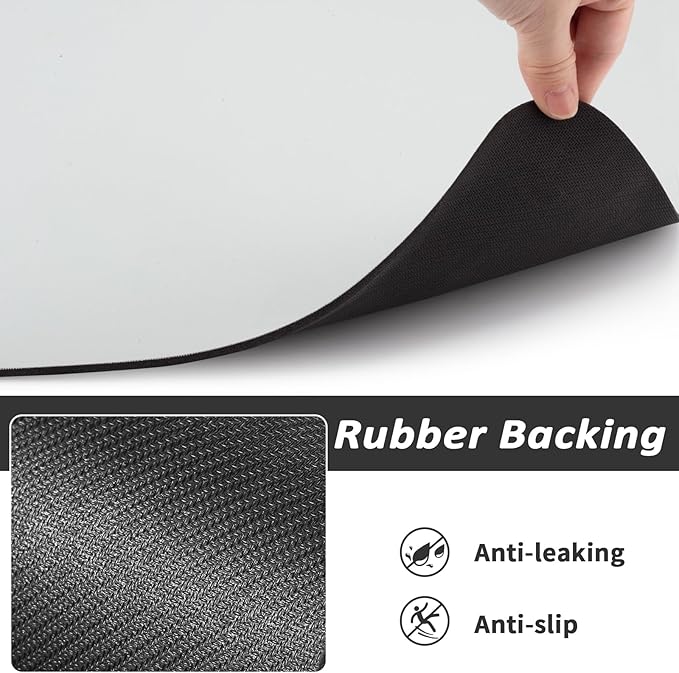 Dog Food Mat - Absorbent Cat Mat for Food and Water, No Stains Pet Feeding Bowl Mat, Easy to Clean Pet Placemats, Quick Dry Dog Water Dispenser Mat for Messy Drinkers | Paw Light Grey 24"x36"