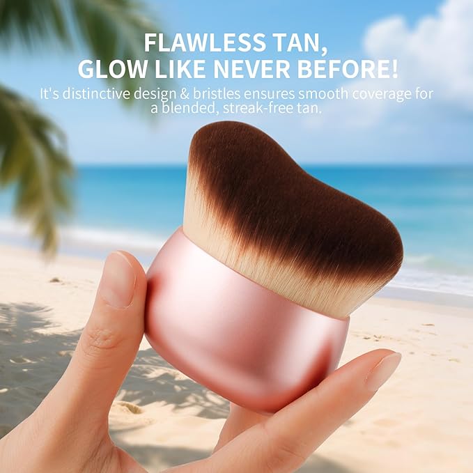 docolor Self Tanner Brush 75mm Large Body Makeup Brush Soft synthetic hair Tanning Brush no stripes, for Foundation, Self-tanners, Bronzer, Self Tan Back Applicator Face&Body Makeup Brush Gift Box
