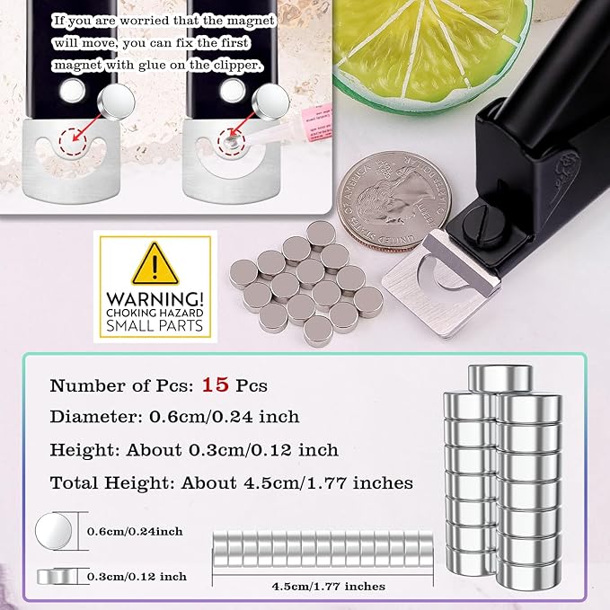 Black Premium Nail Clippers with Magnets Sizers for Acrylic Nails, Artificial Fake Nail False Nail Tip Cutter Trimmer Manicure Pedicure Sharp Blade Clip Tool For Salon Home Art Beauty