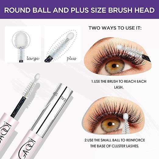 GAQQI Bond and Seal Lash Glue, Lash Cluster Glue Waterproof Eyelash Adhesive for Eyelash Clusters, Long-Lasting 72H+, Latex Free (Pack of 2)