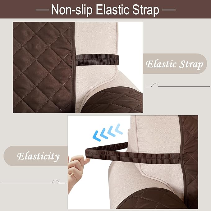 Reversible Sofa Covers Couch Cover Furniture Protector for Dogs Elastic Straps Water Resistant(Sofa,Chocolate/Taupe)