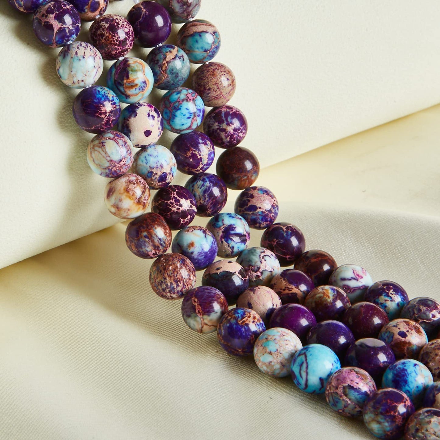 100pcs 8mm Colorful Imperial Jasper Beads Natural Gemstone Beads Round Loose Beads for Crafting and Jewelry Making