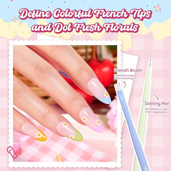Beetles Spring Nail Art Brushes 6pcs Ã¢ÂÂ Sweet Swirl Nail Art Tools Liner Brushes for Nails Dotting Tool Gradient French Manicure Design Pen with Floral Palette, Brush Holder, DIY Gift for Women
