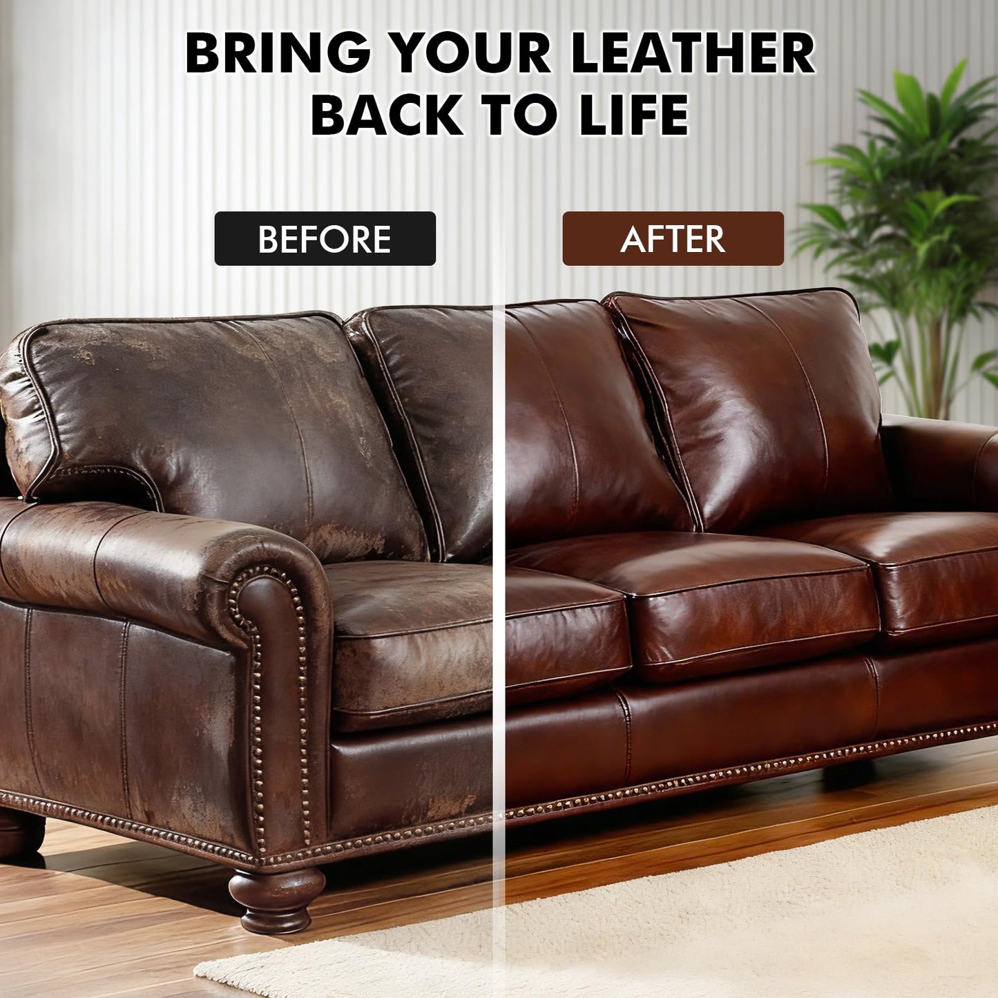 STARTSO WORLD Leather Recoloring Balm - Repair Kit for White Furniture and Car Seats | Scratch Remover, Restores Faded Leather