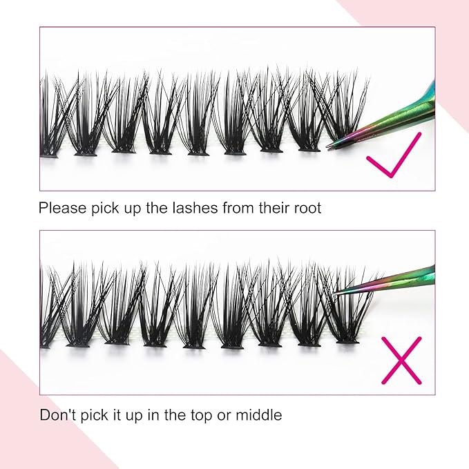 Lash Clusters Extensions 40D Individual Cluster Lashes Black Mink DIY Eyelash Extensions at Home Professional Makeup (40D-0.07-D, 11mm)
