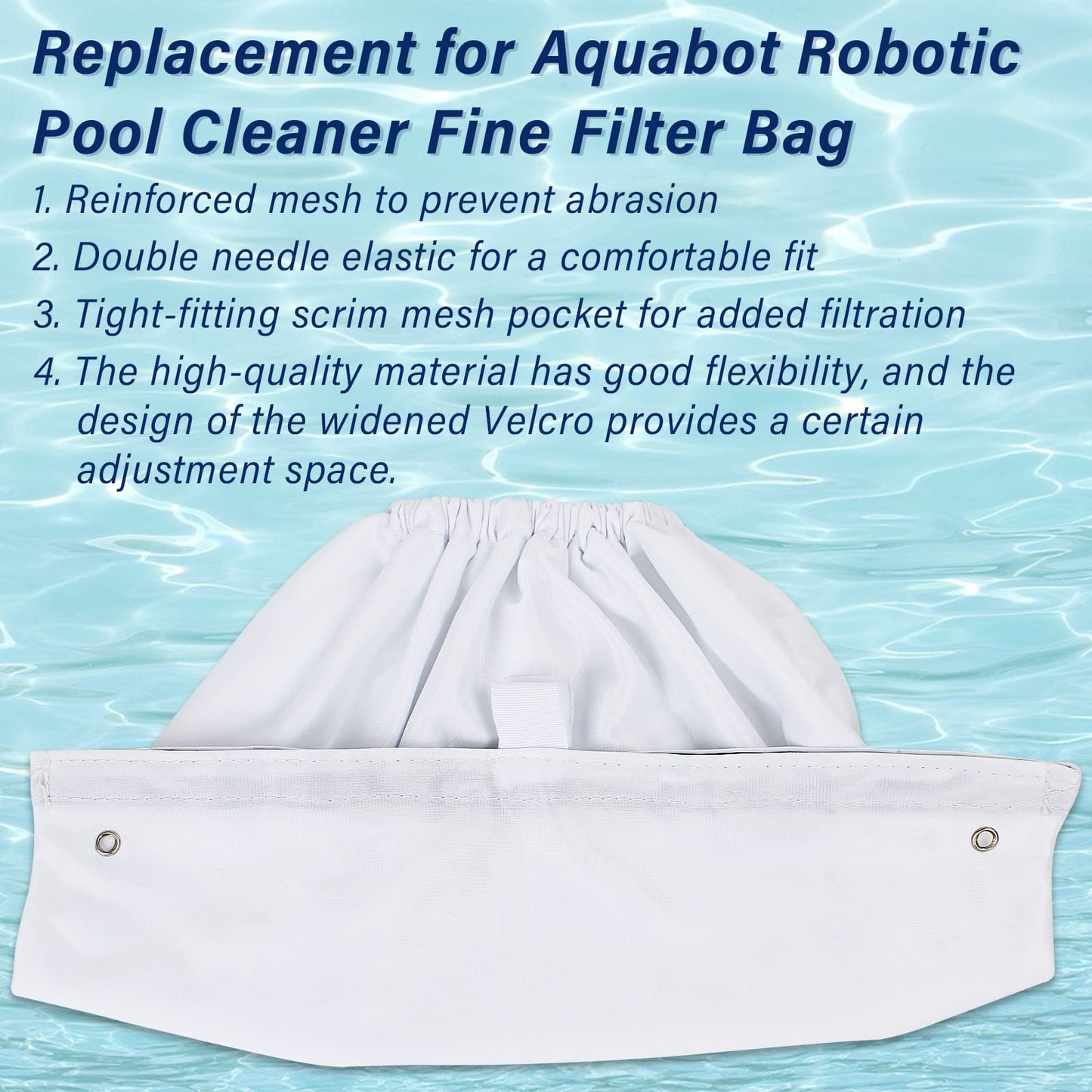 Pokin Upgrade Pool Cleaner Fine Filter Bag Replacement for Aquabot/Aqua Filter Bag Products 8114,Fits Pool Spa Part Small Wheeled Aquabot Cleaners S-2-40 S2-50 Pura 4X Pura 5X