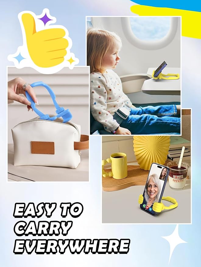 Easter Gifts for Teens Girls Boys Kids Cell Phone Stand: UPGRADE Adjustable Thumbs Up Lazy Phone Holder for Desk Cool Gadgets Fun Birthday Gift Idea for Son Daughter Easter Basket Stuffers Cute Things