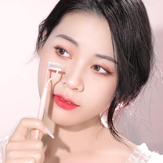 Eyelash Separator Eyelash Comb Lash Separator Tool MSQ Mascara Brush Eyelash Brush Separator Arc Designed Mascara Applicator With Cover, Naked (Includes a Mascara Wand)